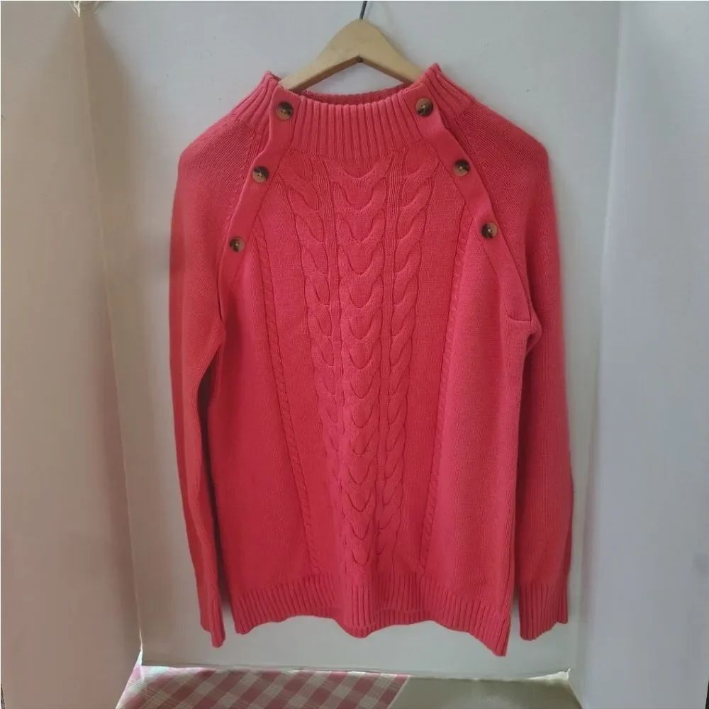 Talbots Cable Knit Funnel Neck Sweater
